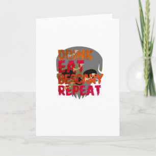Funny Drink Eat Be Scary Halloween Design Creative Card