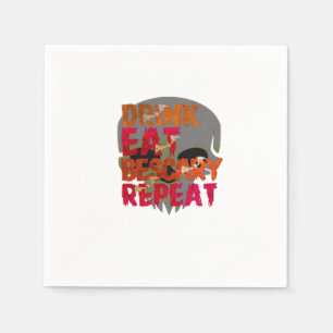 Funny Drink Eat Be Scary Halloween Design Creative Napkin