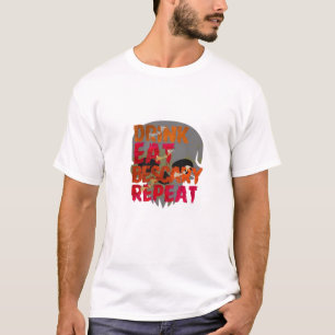 Funny Drink Eat Be Scary Halloween Design Creative T-Shirt