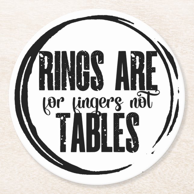 Funny Drink Ring Round Paper Coaster (Front)