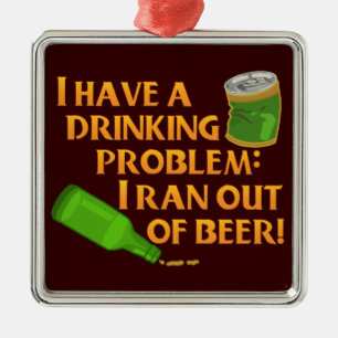 Funny Drinking Beer Metal Tree Decoration