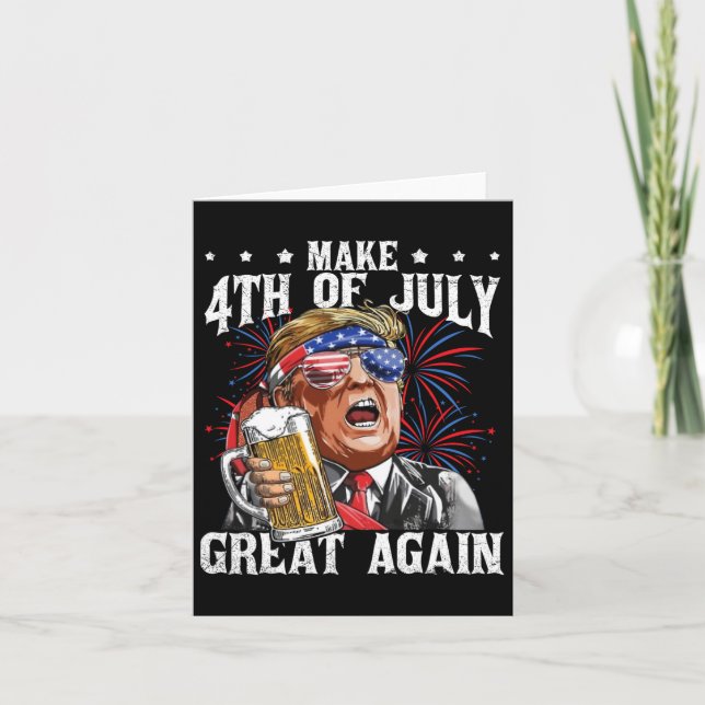 Funny Drinking Beer Team Make 4th Of July Great Ag Card (Front)