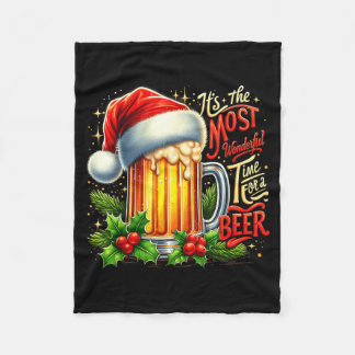 Funny Drinking Christmas Santa Beer Lovers Trend N Fleece Blanket