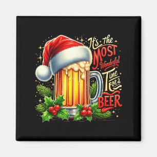 Funny Drinking Christmas Santa Beer Lovers Trend N Magnet