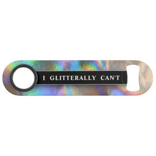 Funny Drinking Joke Faux Holographic Monogram Name