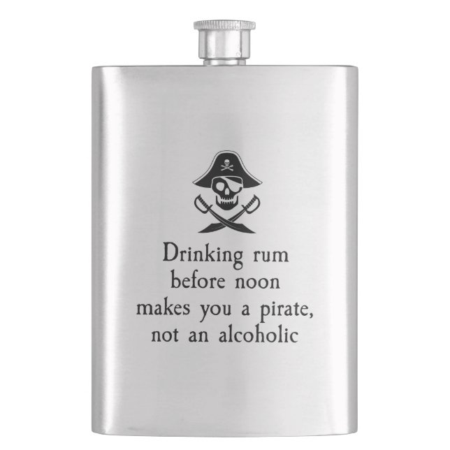 Funny Drinking Rum You Are A Pirate Hip Flask (Front)