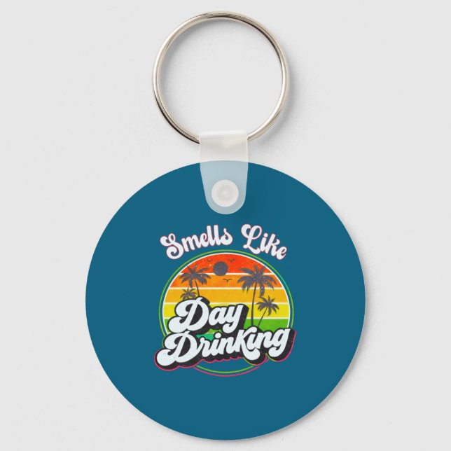 Funny Drinking Smells Like Day Drinking Long Sleev Key Ring (Front)