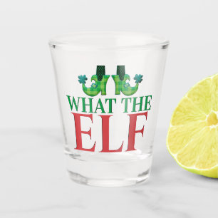 Funny drinking what the elf Christmas pub gift Shot Glass