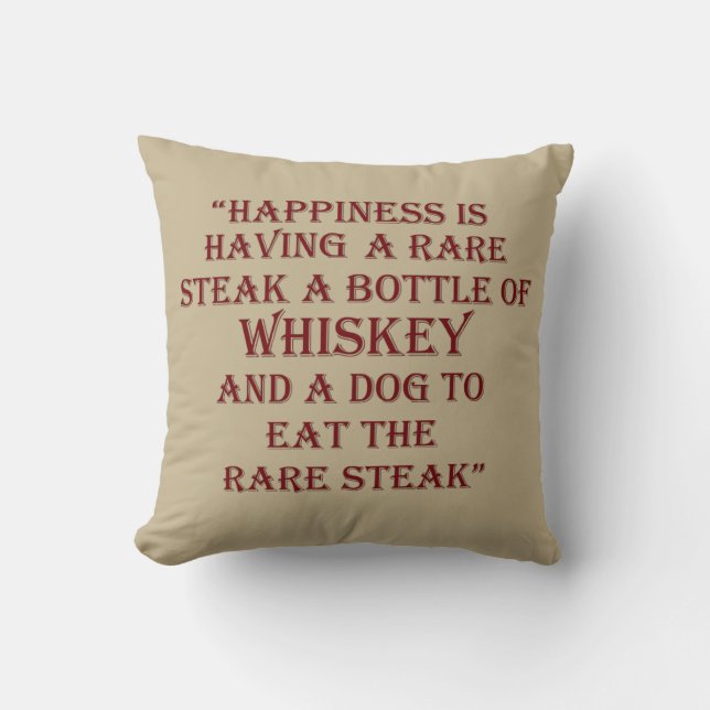 Funny Drinking Whiskey quote Cushion (Front)