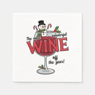 Funny drinking wine Christmas party Napkin