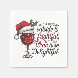 Funny drinking wine Christmas party  Napkin