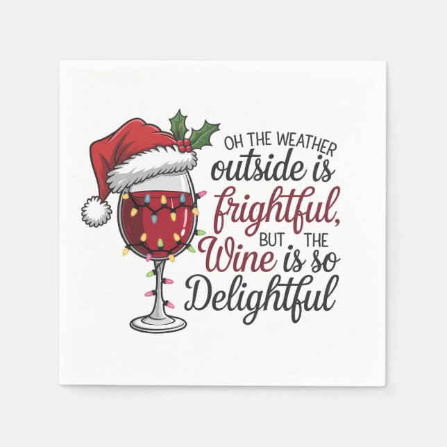 Funny drinking wine Christmas party  Napkin (Front)