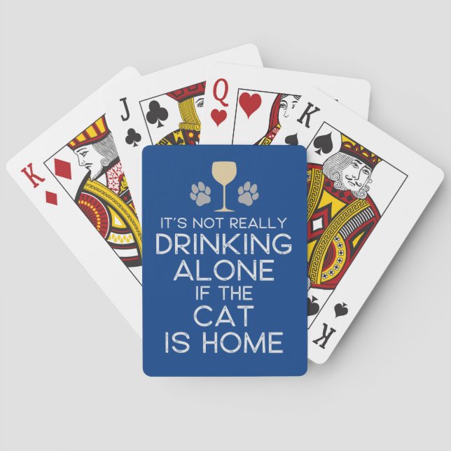 Funny | Drinking With The Cat Playing Cards (Back)