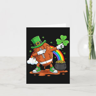 Funny drip football dabbing st patricks day womens card