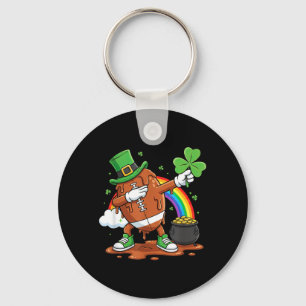 Funny Drip Football Dabbing St Patricks Day Womens Key Ring
