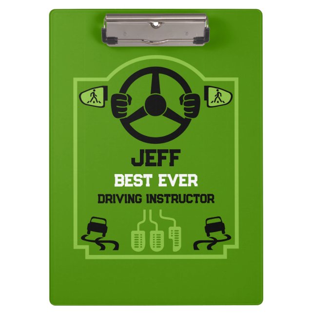 Funny Driving Instructor Gift Clipboard (Front)