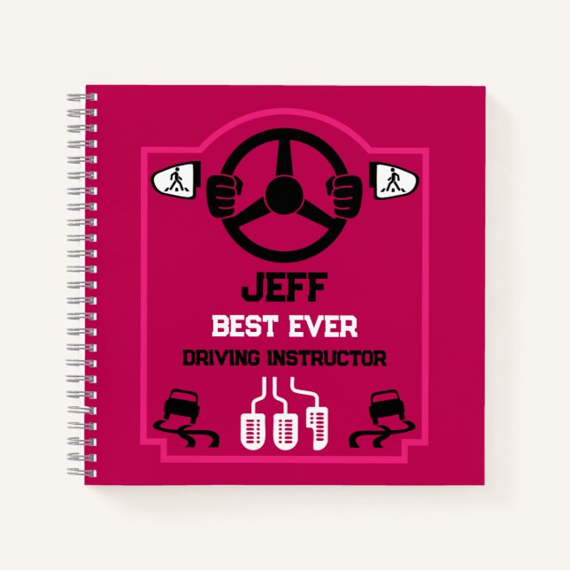 Funny Driving Instructor Gift Notebook (Front)