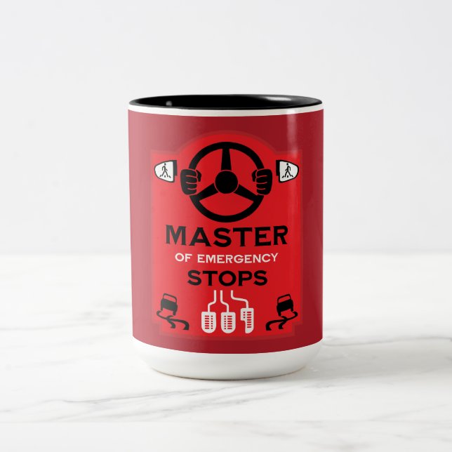 Funny Driving Instructor Gift Two-Tone Coffee Mug (Center)
