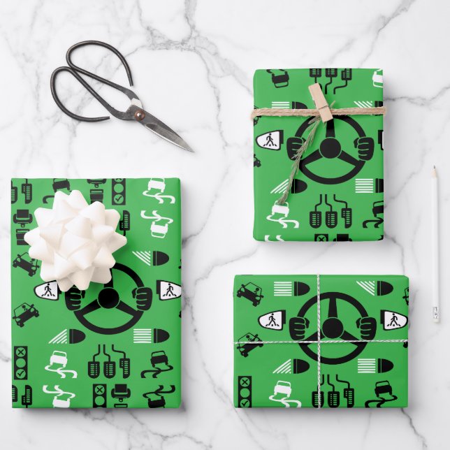 Funny Driving Instructor Gift Wrapping Paper Sheet (Front)