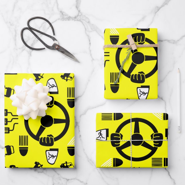 Funny Driving Instructor Gift Wrapping Paper Sheet (Front)
