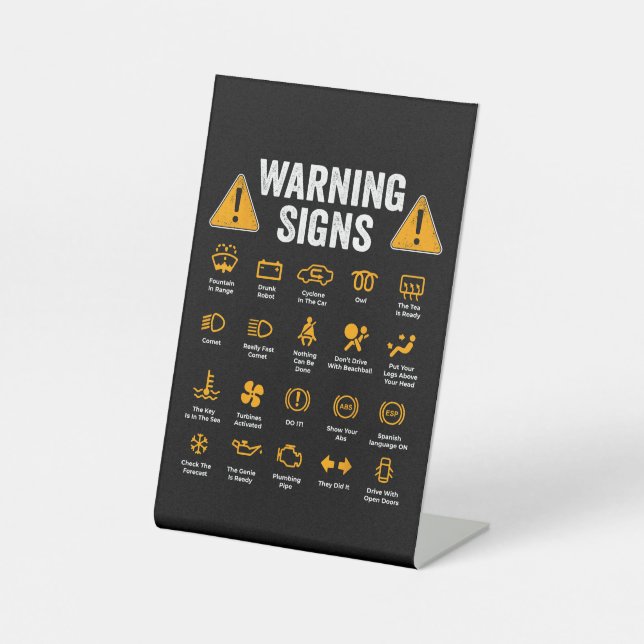 Funny Driving Warning Signs 101 Auto Mechanic Gift (Front)