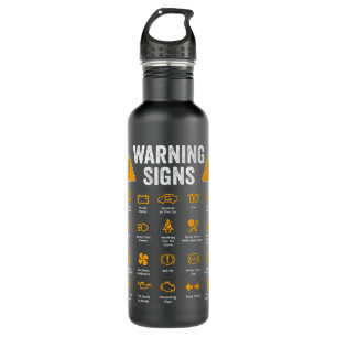 Funny Driving Warning Signs 101 Auto Mechanic Gift 710 Ml Water Bottle