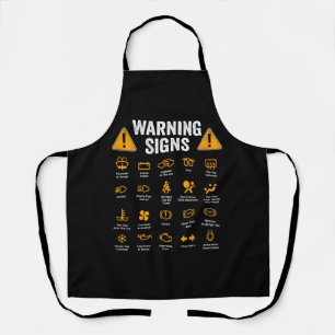 Funny Driving Warning Signs 101 Auto Mechanic Gift Apron