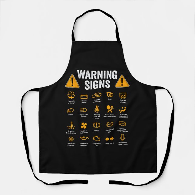 Funny Driving Warning Signs 101 Auto Mechanic Gift Apron (Front)