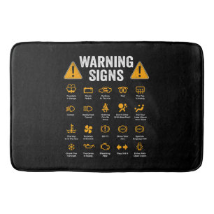 Funny Driving Warning Signs 101 Auto Mechanic Gift Bath Mat