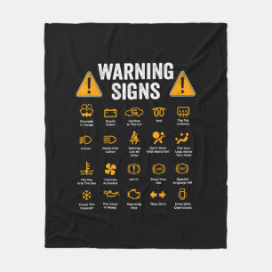 Funny Driving Warning Signs 101 Auto Mechanic Gift Fleece Blanket
