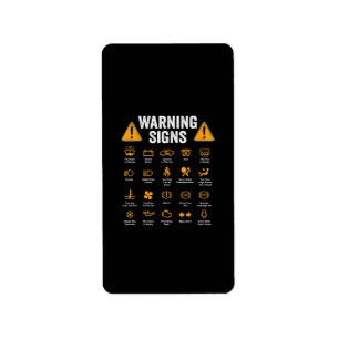 Funny Driving Warning Signs 101 Auto Mechanic Gift Label