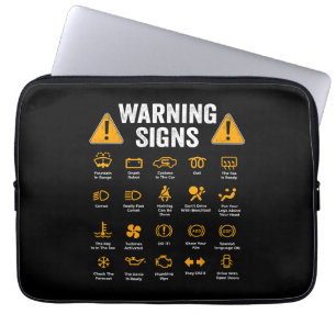 Funny Driving Warning Signs 101 Auto Mechanic Gift Laptop Sleeve