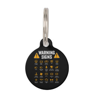 Funny Driving Warning Signs 101 Auto Mechanic Gift Pet Tag