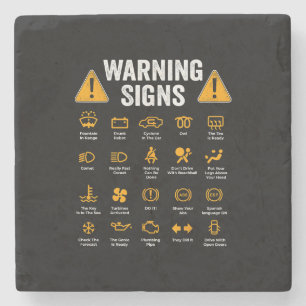 Funny Driving Warning Signs 101 Auto Mechanic Gift Stone Coaster