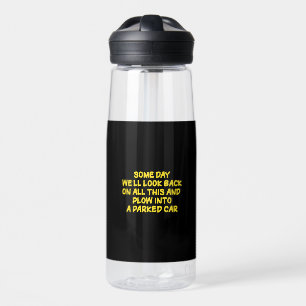 Funny Driving While Nostalgic Cautionary Quote Water Bottle