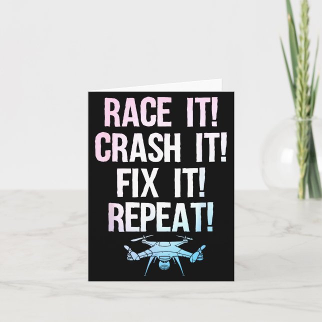 Funny Drone Art For Men Women Boys Drone Racing Dr Card (Front)