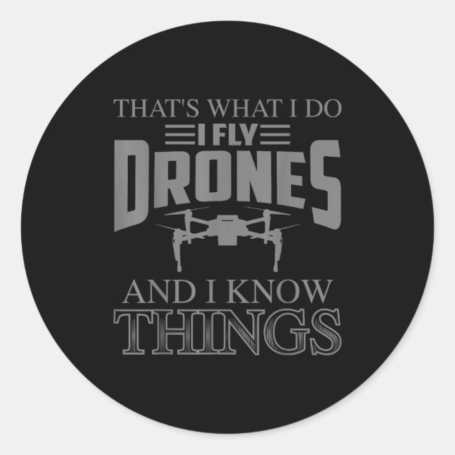 Funny Drone Art For Men Women Boys Drone Racing Dr Classic Round Sticker (Front)