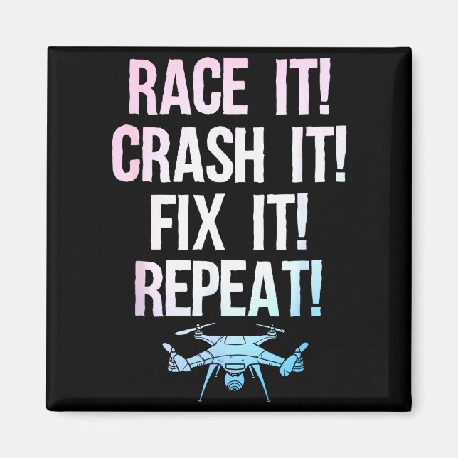 Funny Drone Art For Men Women Boys Drone Racing Dr Magnet (Front)