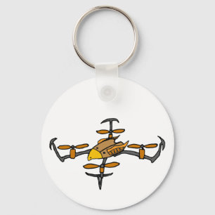 Funny Drone Flying Eagle Art Key Ring