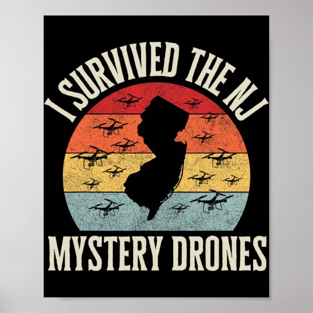 Funny Drone Lover I Survived The New Jersey Myster Poster (Front)