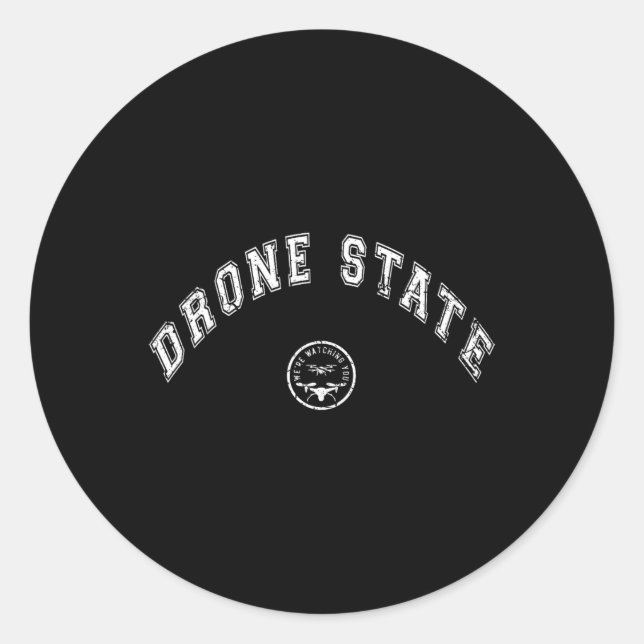Funny Drone State Flying Secret Drone New Jersey W Classic Round Sticker (Front)