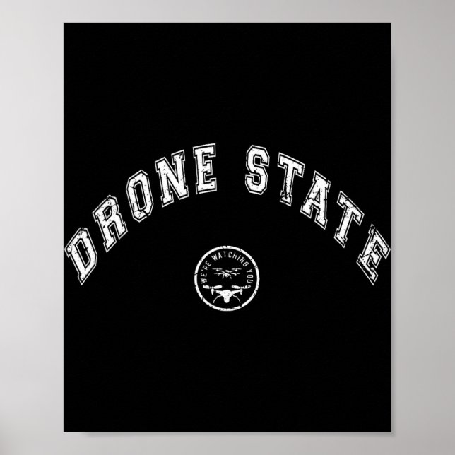 Funny Drone State Flying Secret Drone New Jersey W Poster (Front)