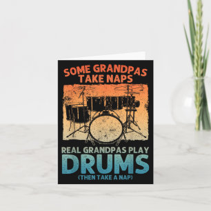 Funny Drummer Art For Grandpa Men Drumline Drummin Card