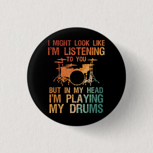 Funny Drummer Art For Men Women Drum Player Percus 3 Cm Round Badge