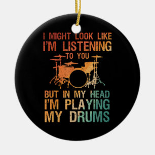 Funny Drummer Art For Men Women Drum Player Percus Ceramic Ornament