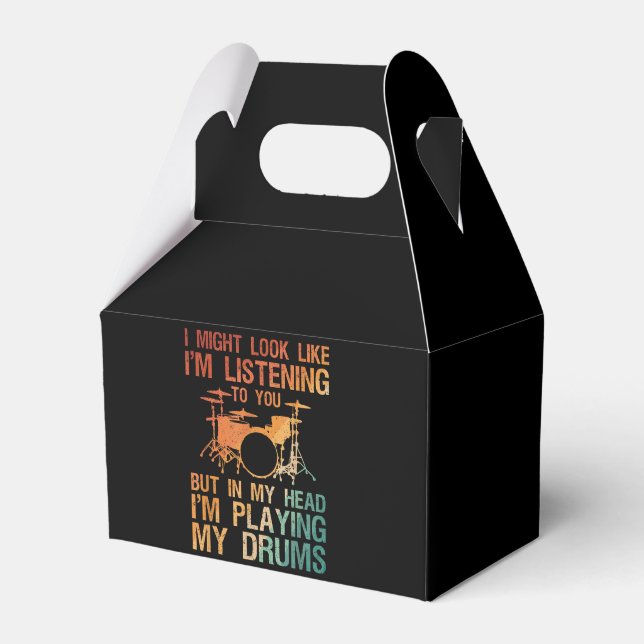 Funny Drummer Art For Men Women Drum Player Percus Favour Box (Front Side)