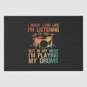 Funny Drummer Art For Men Women Drum Player Percus Tissue Paper