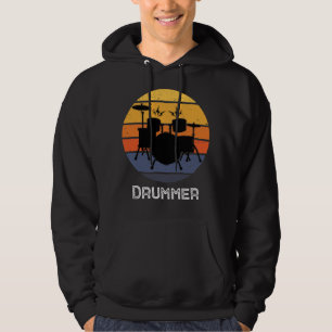 Funny Drummer Art For Men Women Drum Set Drumming  Hoodie