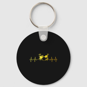 Funny Drummer Art For Men Women Kids Drumming Love Key Ring