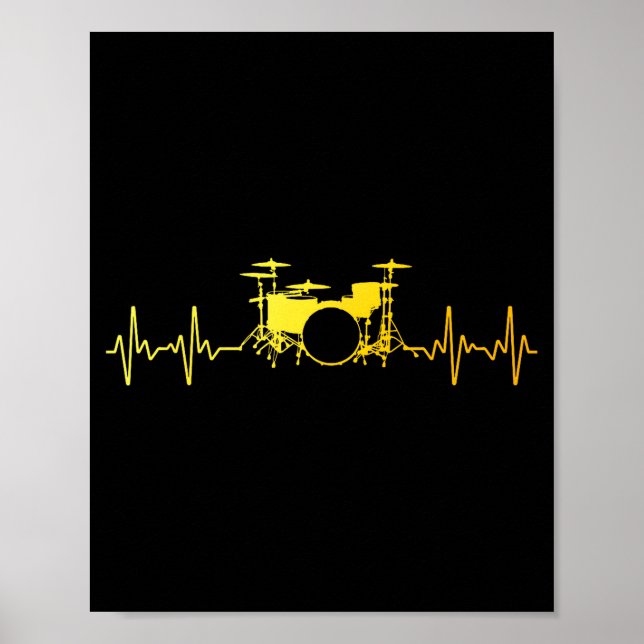Funny Drummer Art For Men Women Kids Drumming Love Poster (Front)